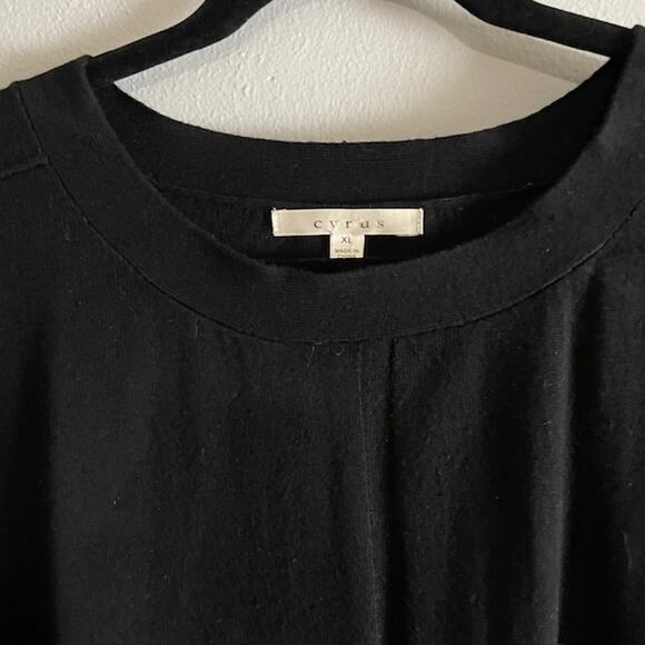 Cyrus Black Wide Crewneck Pullover Sweater XL Woman 3/4 Sleeve Knit Layer - Picture 5 of 8